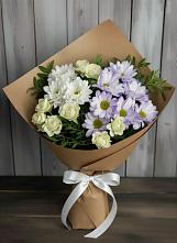 Букет цветов из:  Хризантемы и Розы в Пинюг