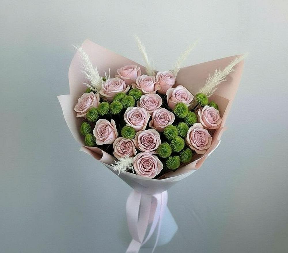 Букет цветов из: Розы и Хризантемы в Пинюг