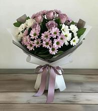 Букет цветов из:  Хризантемы и Розы в Пинюг