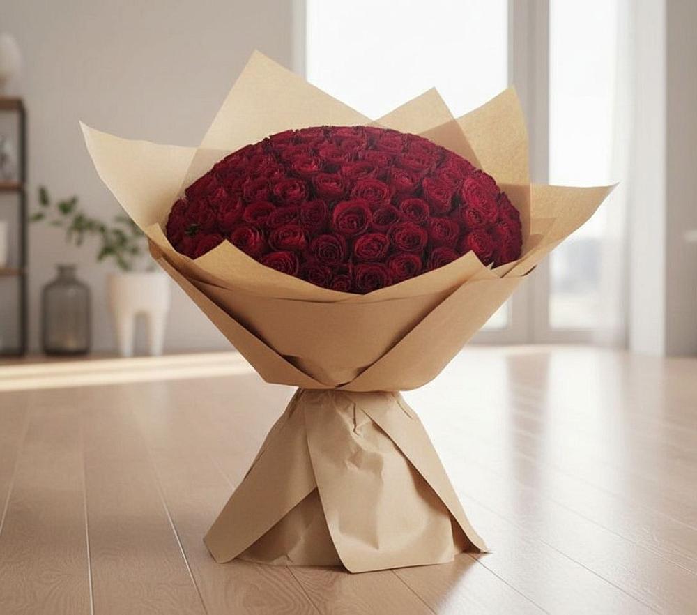 Букет 101 Красная роза в Пинюг