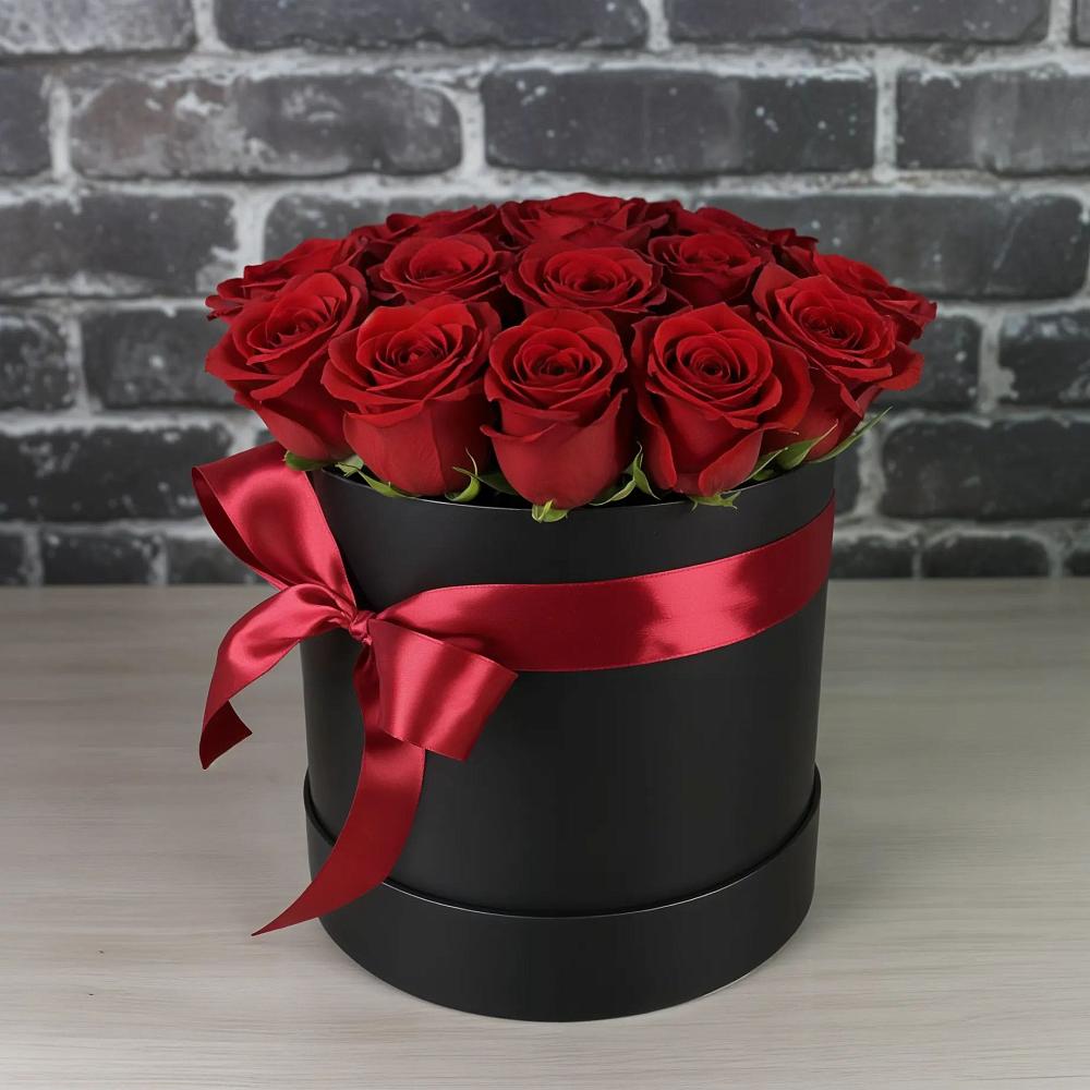 Цветочная композиция из Розы в шляпной коробке в Пинюг